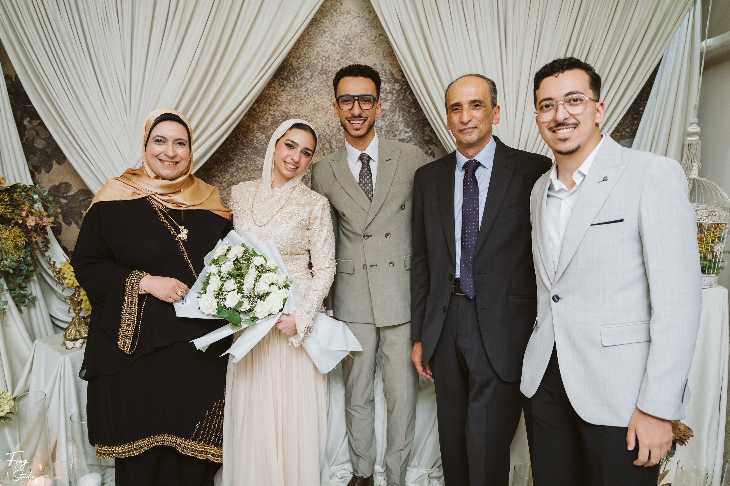 Mohamed&rsquo;s family gathered together around Reem and Mohamed